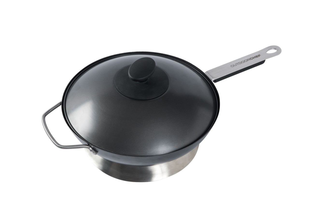 Wok BBQ avec Couvercle - Saveurs Asiatiques Authentiques - OC 019365 - Outdoor Chef