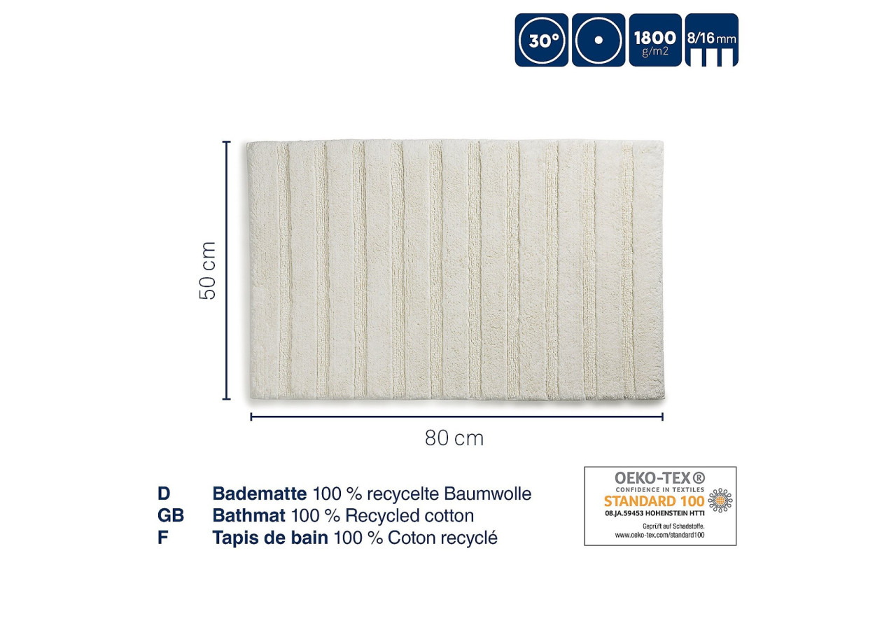 Tapis de Bain Megan - 80x50 cm, doux et antidérapant - KE 235818 - Kela Badkamer