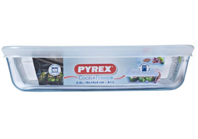 Plat Cook & Freeze Rectangulaire avec Couvercle - 19 x 14 cm en verre - PY 000704 - Pyrex 2