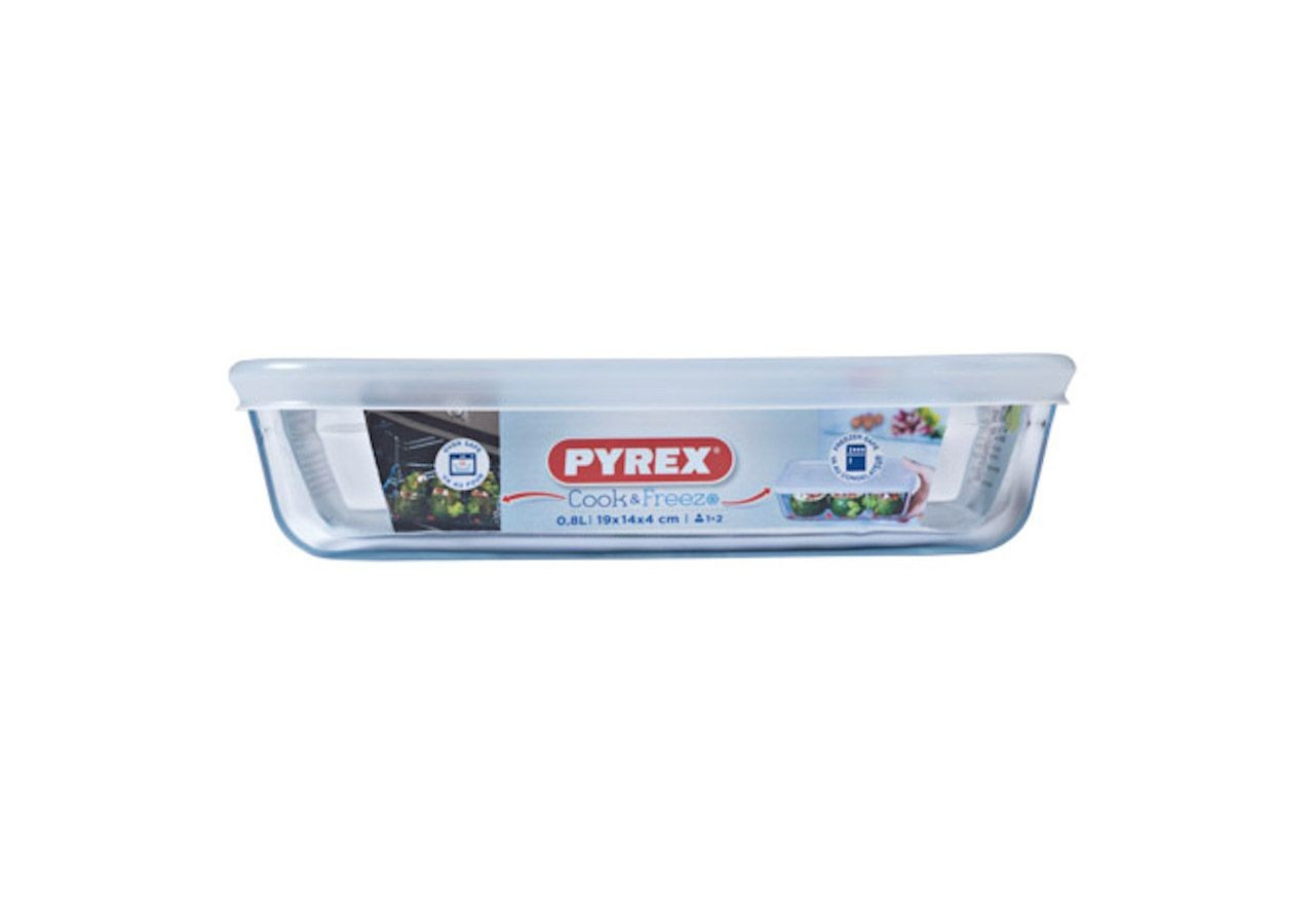 Plat Cook & Freeze Rectangulaire avec Couvercle - 19 x 14 cm en verre - PY 000704 - Pyrex