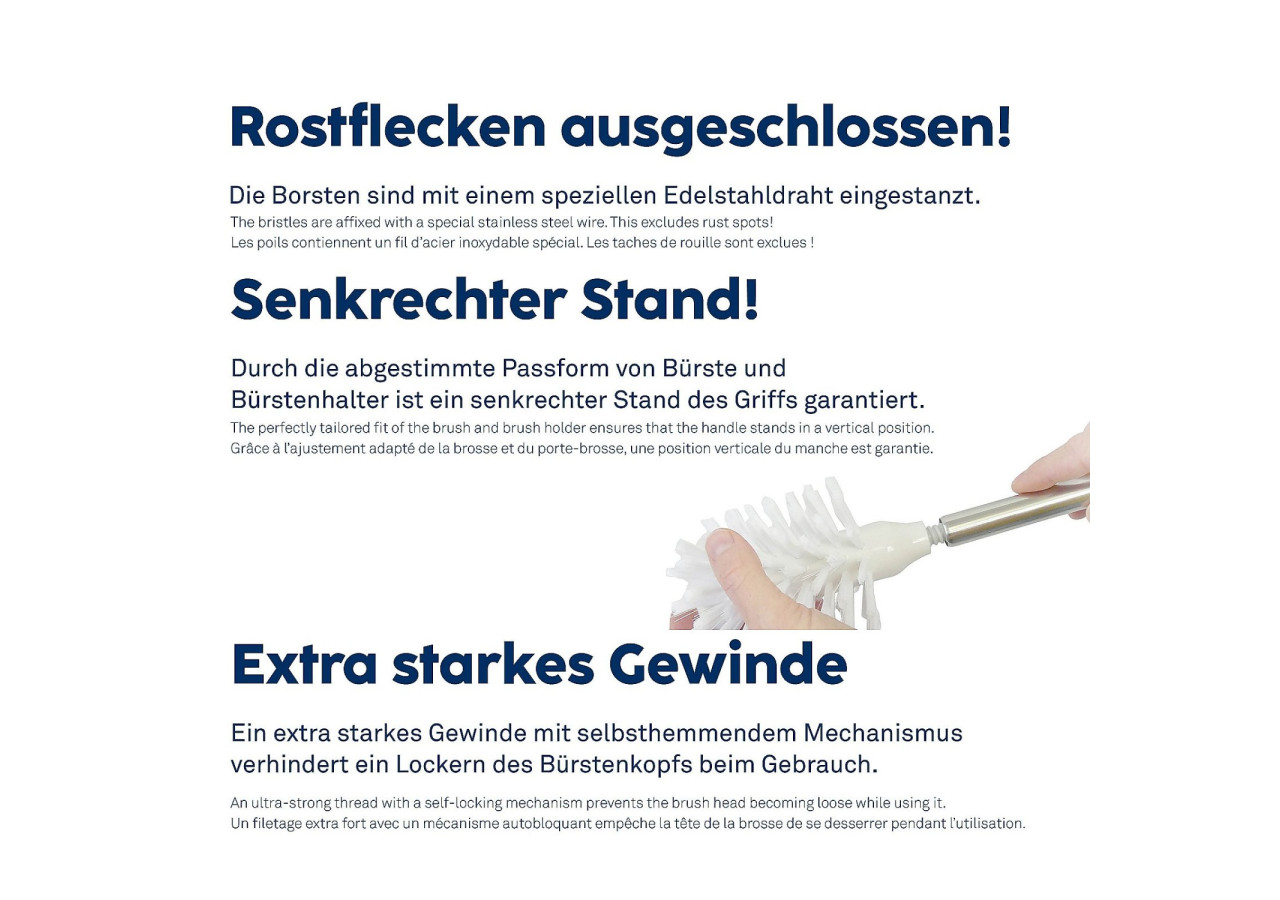 Brosse de Toilette - 42,5 cm avec Manche en Acier Inoxydable - KE 201448 - Kela Badkamer