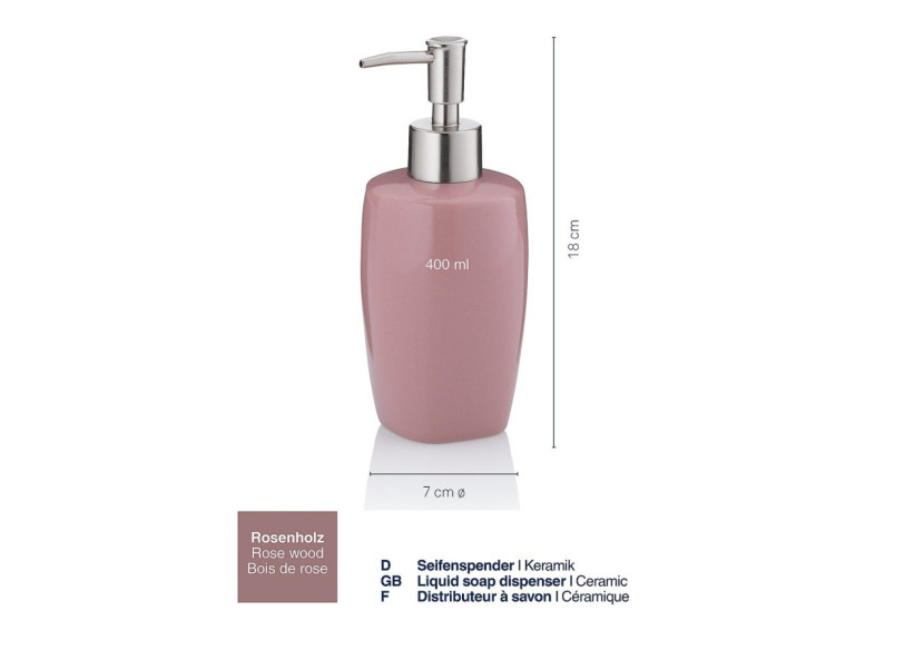 Distributeur de Savon Lindano - 400 ml au Design Rétro - KE 203336 - Kela Badkamer Distributeur de Savon Lindano - 400 ml au Design Rétro - KE 203336 - Kela Badkamer