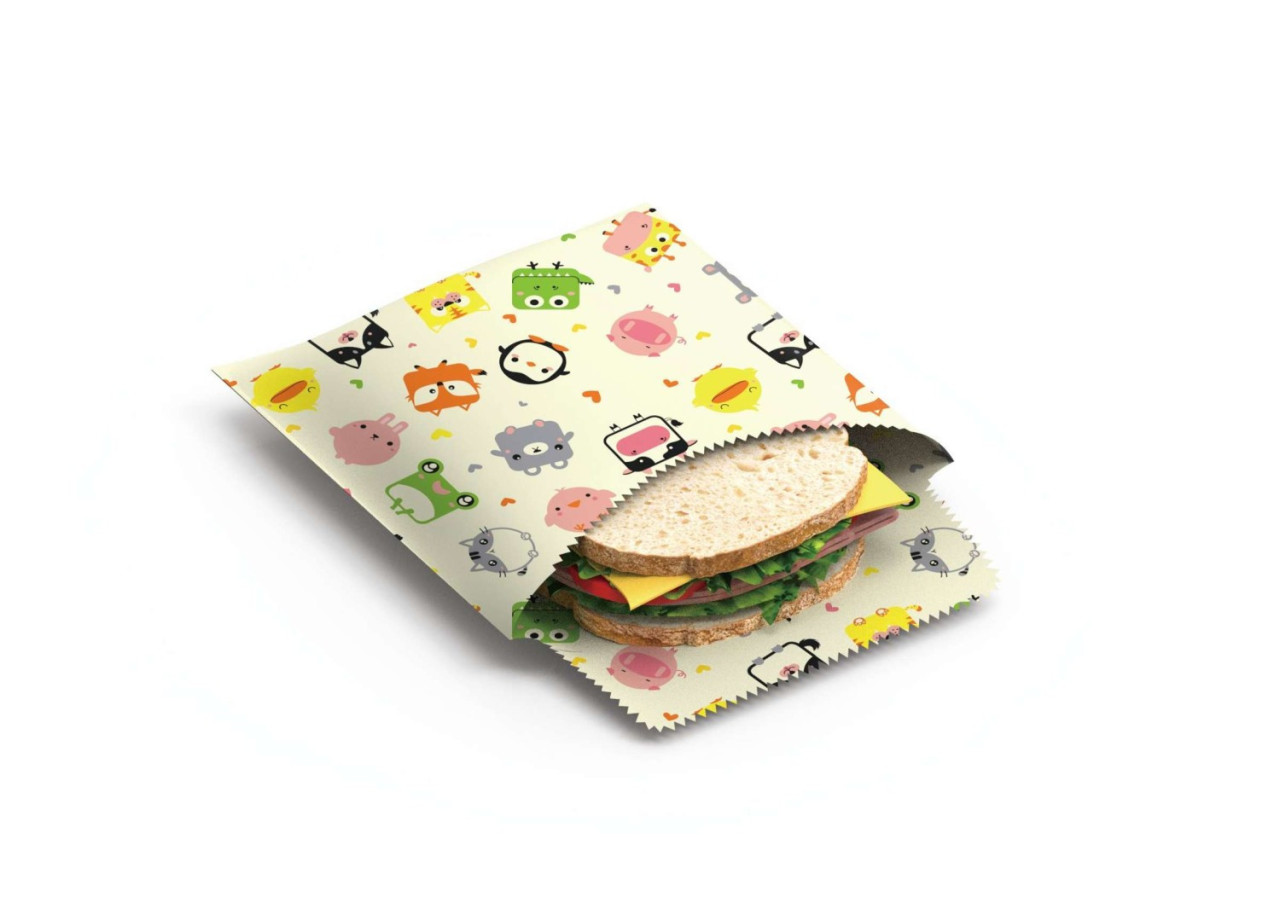 Sac à Lunch ENFANTS - Set de 2 en cire d'abeille - BW 741553 - Bee's Wax