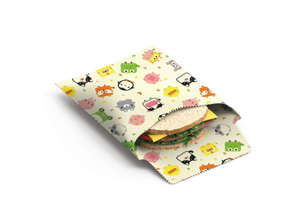 Sac à Lunch ENFANTS - Set de 2 en cire d'abeille - BW 741553 - Bee's Wax