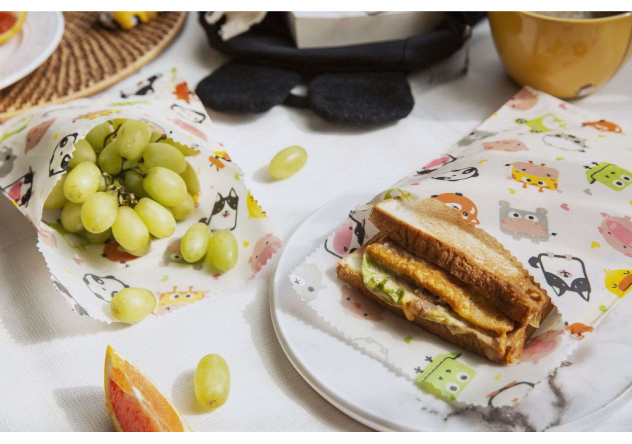 Sac à Lunch ENFANTS - Set de 2 en cire d'abeille - BW 741553 - Bee's Wax