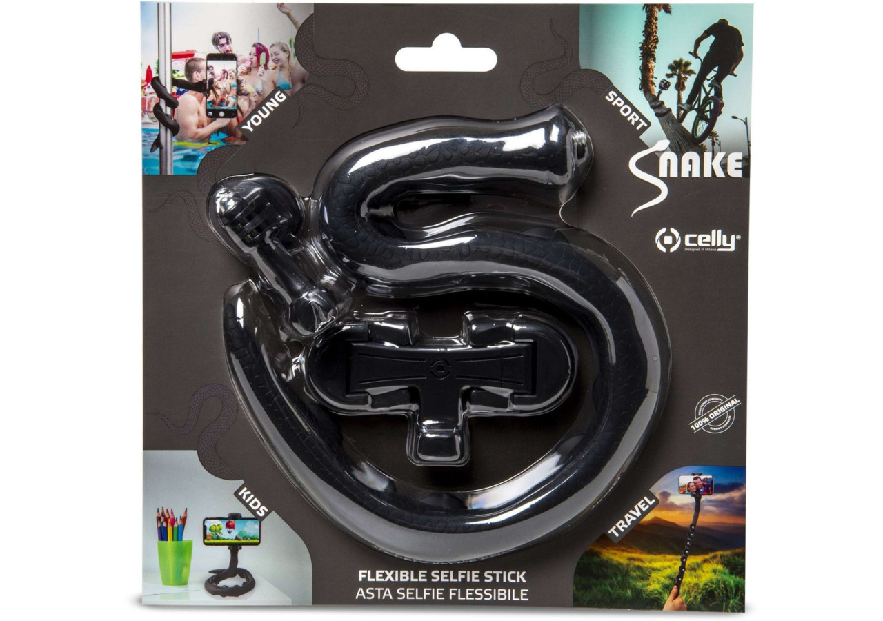 Selfie Stick SNAKE - Flexible et coloré pour smartphone - CE 749271 - Celly