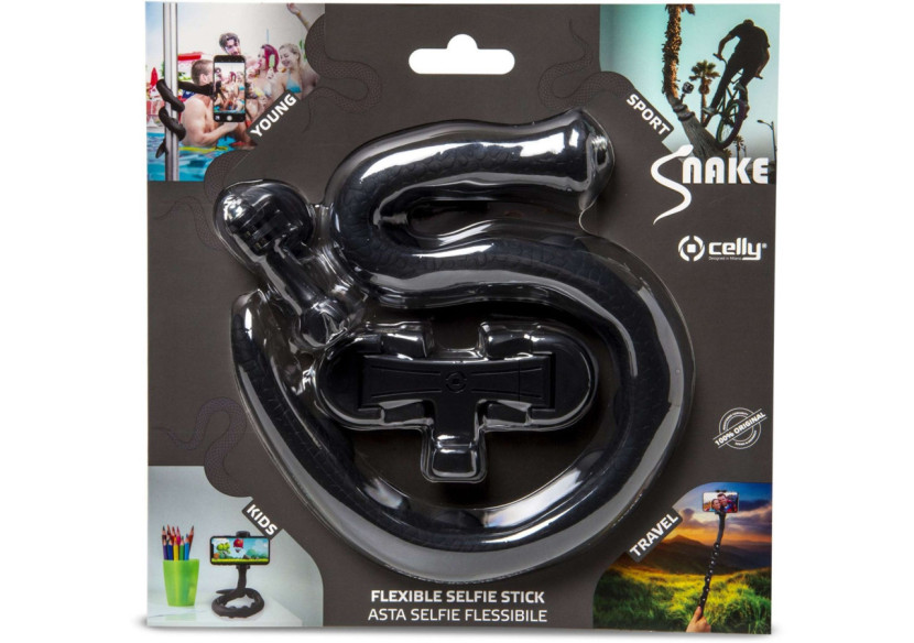 Selfie Stick SNAKE - Flexible et coloré pour smartphone - CE 749271 - Celly