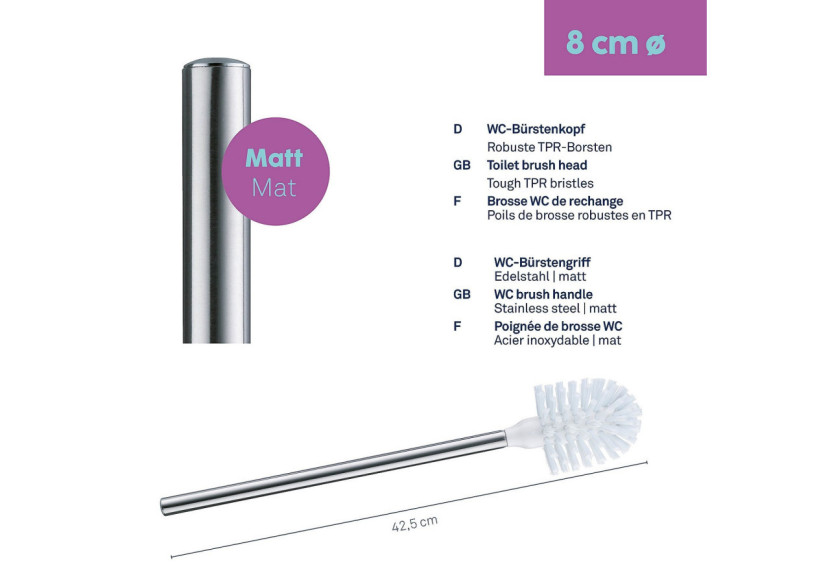 Brosse de Toilette Remplaçable - Design Élégant en Acier Inoxydable - KE 201462 - Kela Badkamer Brosse de Toilette Remplaçable - Design Élégant en Acier Inoxydable - KE 201462 - Kela Badkamer