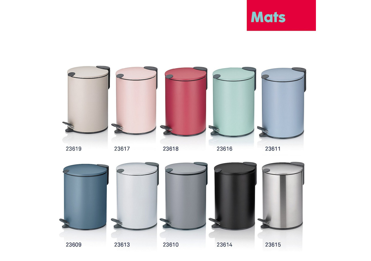 Poubelle à Pédale Mats - Élégante et Pratique de 3 Litres - KE 236198 - Kela Badkamer