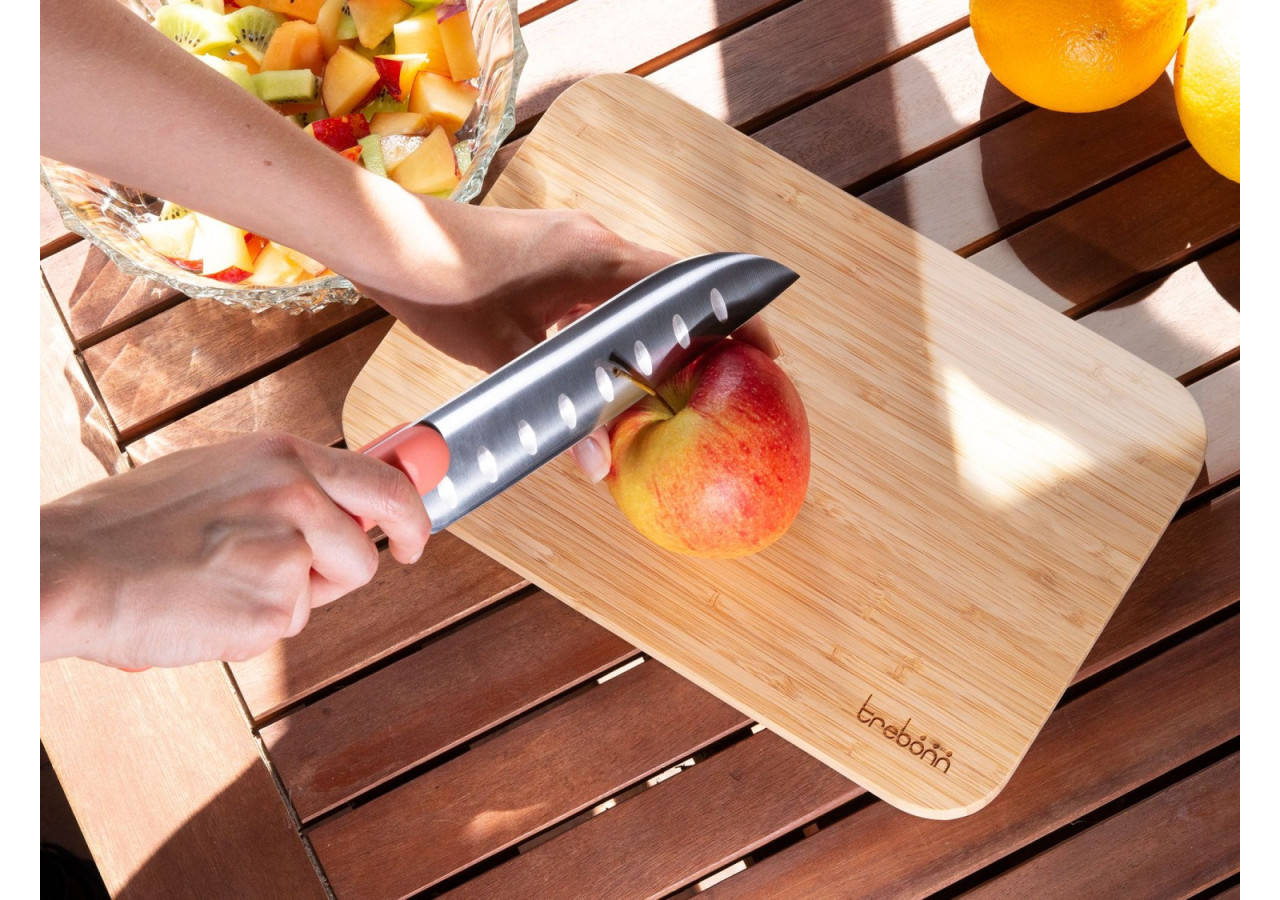 Couteau Santoku - Acier inoxydable japonais avec poignée anti-glisse - TB 330193 - Trebonn
