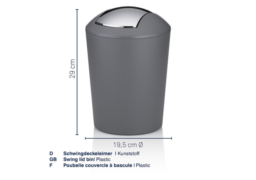 Poubelle Marta - Capacité de 5 litres, design élégant - KE 243851 - Kela Badkamer Poubelle Marta - Capacité de 5 litres, design élégant - KE 243851 - Kela Badkamer
