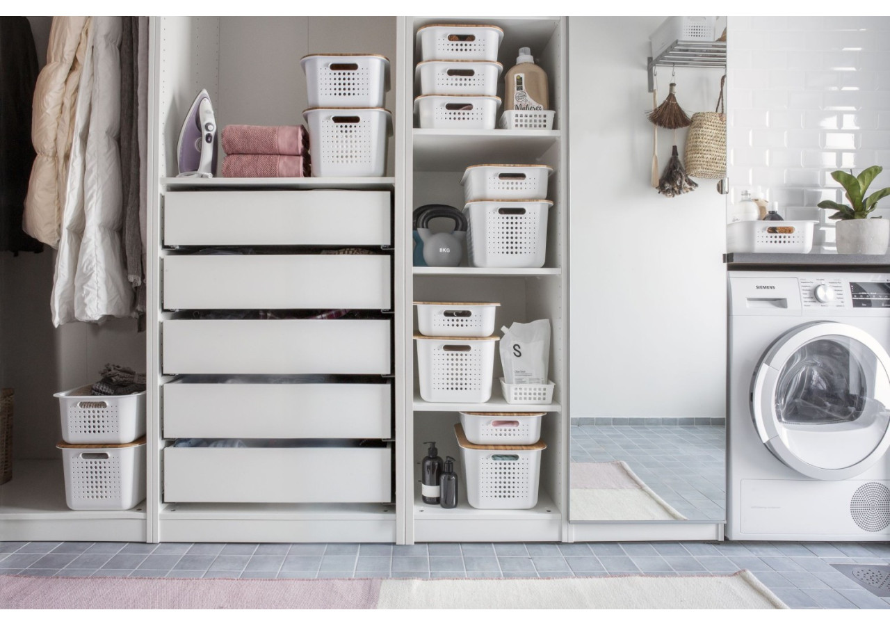 Boîte de rangement SmartStore - 60 litres avec couvercle en bambou - OR 045231 - Orthex