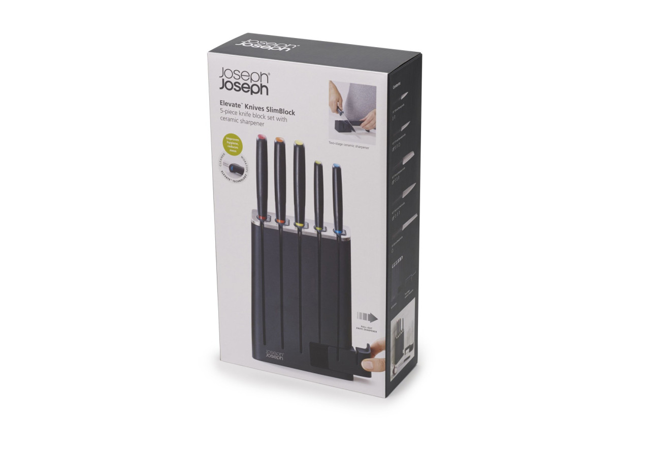 Bloc de Couteaux Elevate - 5 couteaux en acier inoxydable - JJ 001877 - Joseph Joseph