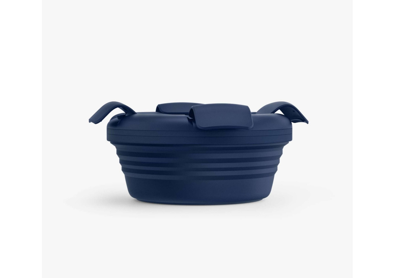 Bols Plats Pliables avec Couvercle - 1065 ml Denim - ST 408977 - Stojo