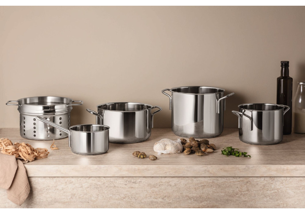 Ensemble de Casseroles en Acier Inoxydable - 4 Pièces Pratiques - ET 070232 - Eva Trio
