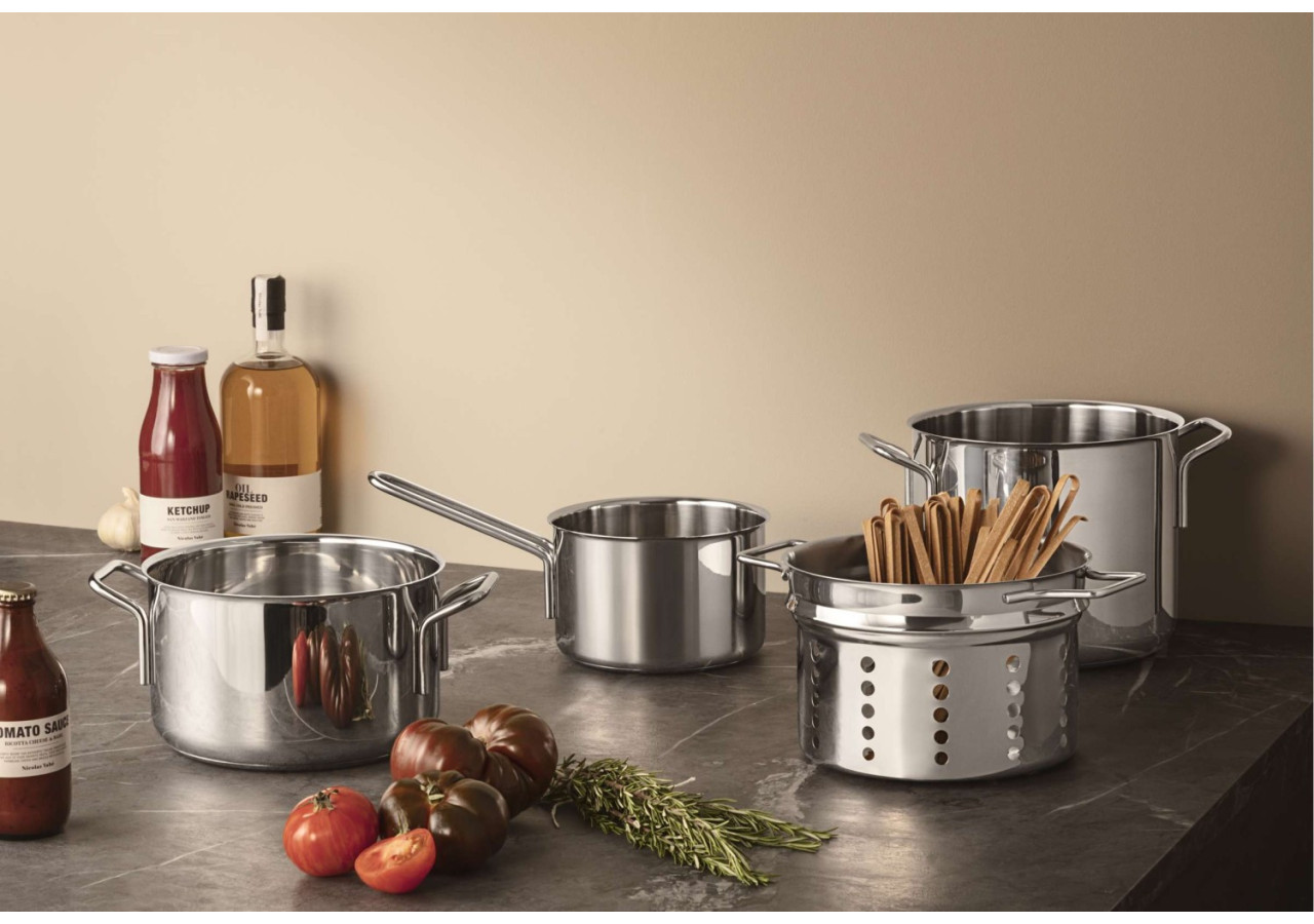 Ensemble de Casseroles en Acier Inoxydable - 4 Pièces Pratiques - ET 070232 - Eva Trio
