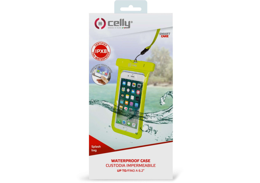 Housse de protection SplashBag - Étanche pour smartphone 6,2 pouces - CE 738657 - Celly