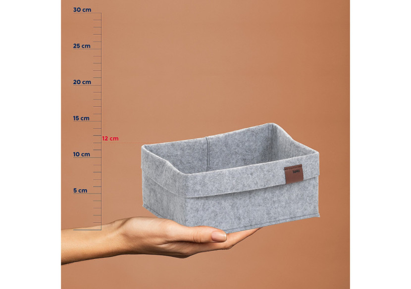Panier Fay 26x19x12 cm - Organisateur en feutre élégant - KE 244605 - Kela Badkamer