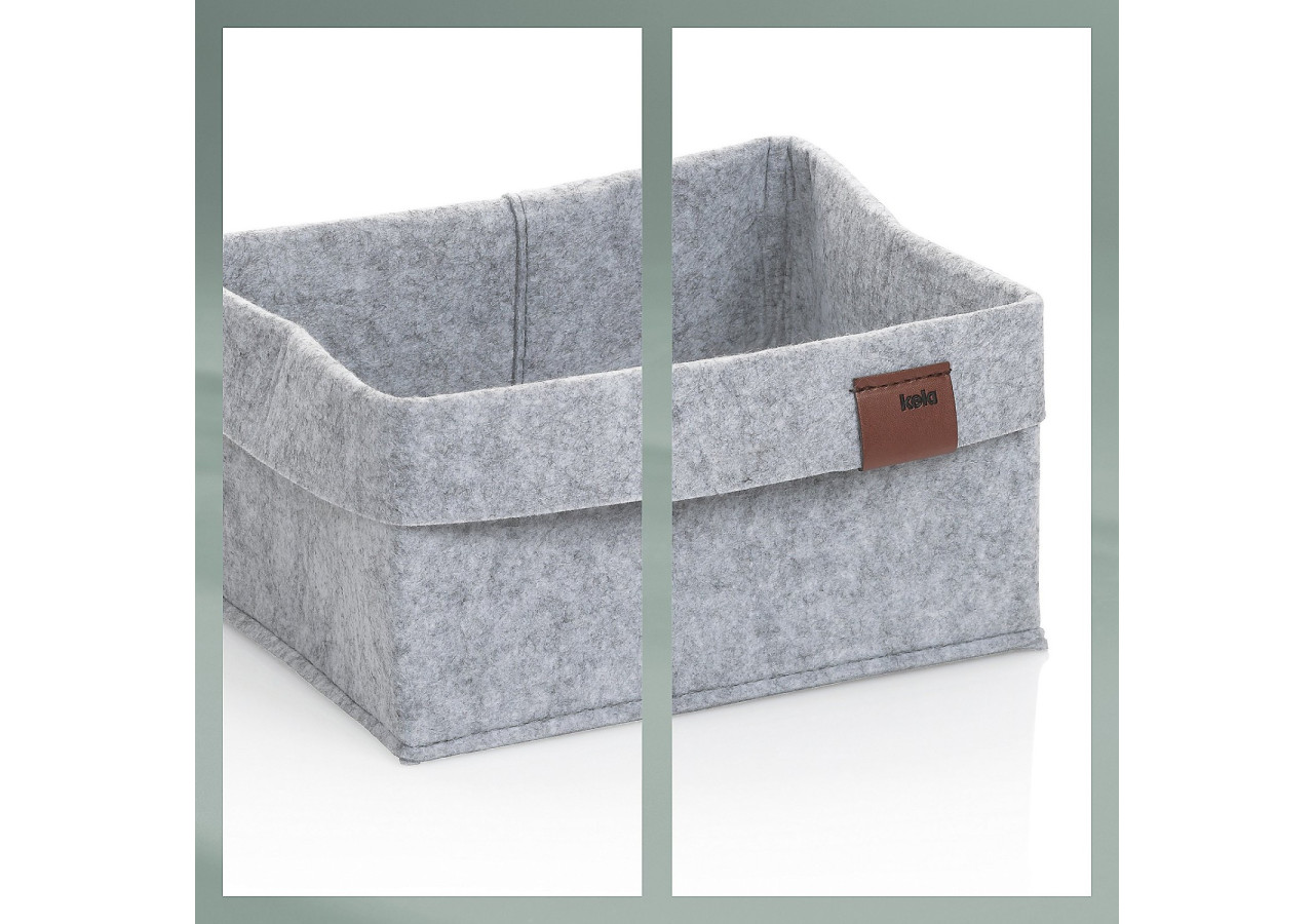 Panier Fay 26x19x12 cm - Organisateur en feutre élégant - KE 244605 - Kela Badkamer