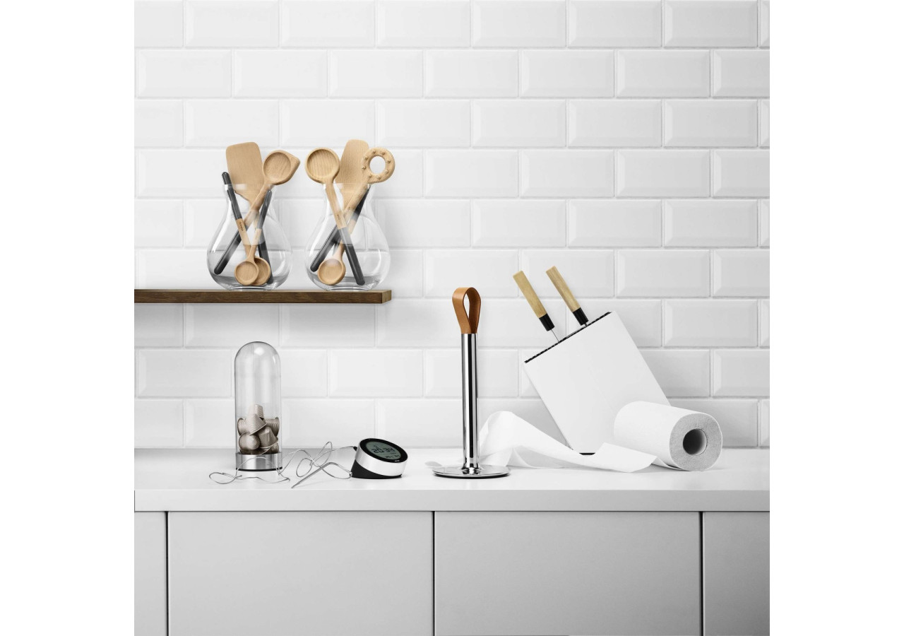 Porte-Rouleau de Cuisine Élégant - Acier inoxydable avec bandoulière en cuir - ES 072014 - Eva Solo