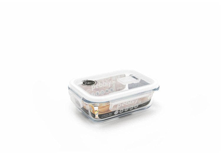 Boîte de Conservation Rectangulaire 650 ml - Verre Borosilicate, hermétique - PE 811901 - Pebbly