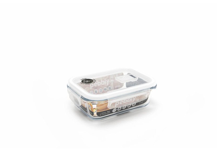 Boîte de Conservation Rectangulaire 650 ml - Verre Borosilicate, hermétique - PE 811901 - Pebbly Boîte de Conservation Rectangulaire 650 ml - Verre Borosilicate, hermétique - PE 811901 - Pebbly