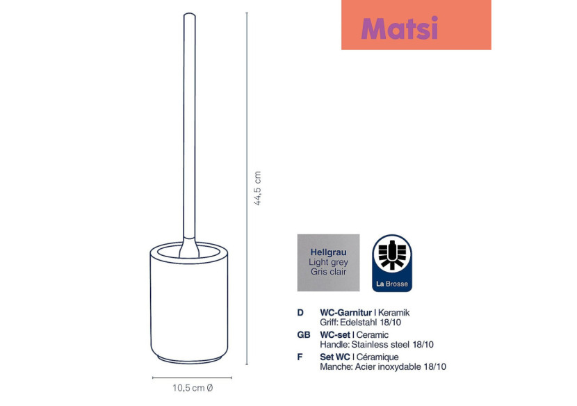 Toiletborstel Matsi - Ensemble moderne en céramique - KE 237126 - Kela Badkamer Toiletborstel Matsi - Ensemble moderne en céramique - KE 237126 - Kela Badkamer