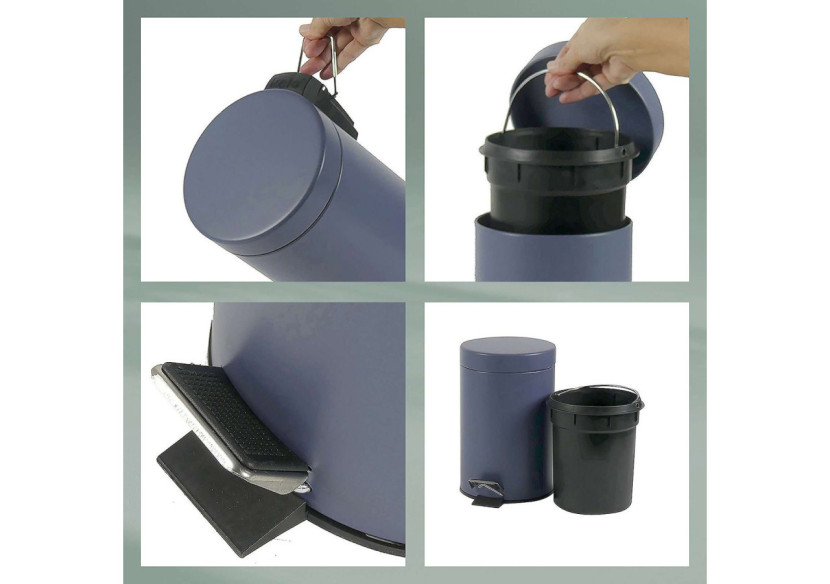 Poubelle Pédale 3 Litres - Design Mauve Bleu - KE 242922 - Kela Badkamer Poubelle Pédale 3 Litres - Design Mauve Bleu - KE 242922 - Kela Badkamer