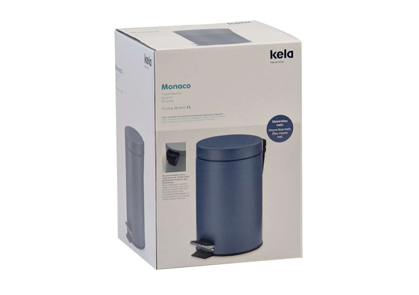 Poubelle Pédale 3 Litres - Design Mauve Bleu - KE 242922 - Kela Badkamer Poubelle Pédale 3 Litres - Design Mauve Bleu - KE 242922 - Kela Badkamer
