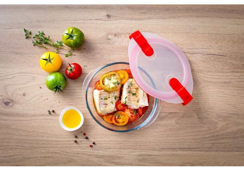 Boîte Alimentaire Cook & Heat - Verre Borosilicate 14 x 12 cm avec Couvercle - PY 279581 - Pyrex