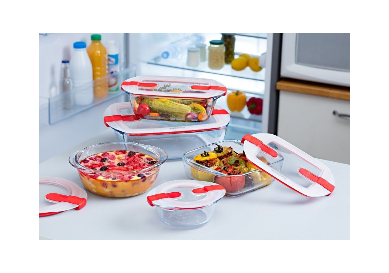 Boîte Alimentaire Cook & Heat - Verre Borosilicate 14 x 12 cm avec Couvercle - PY 279581 - Pyrex