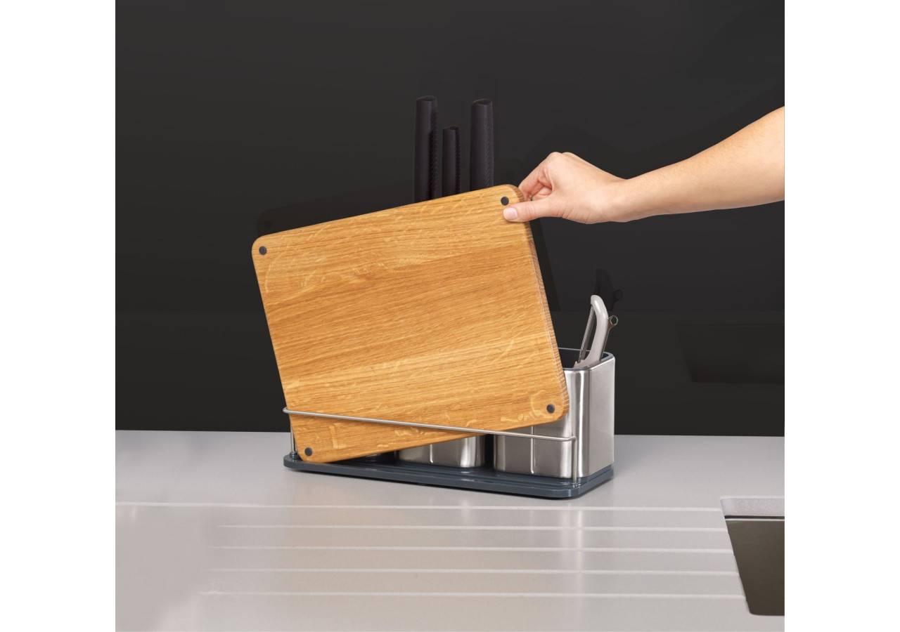 Organisateur de Cuisine AANRECHT - Avec Planche à Découper en Bois d'Oak - JJ 950267 - Joseph Joseph