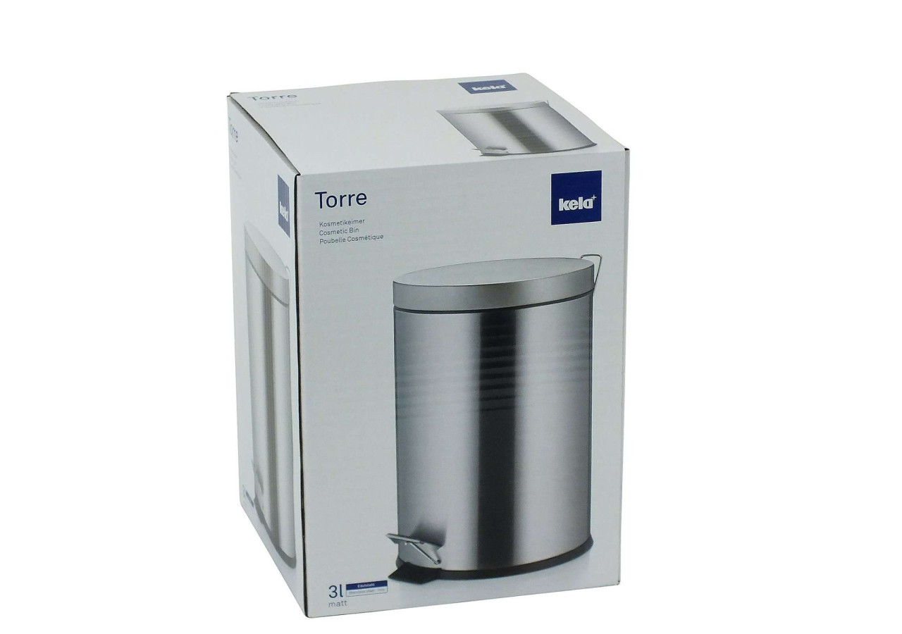 Poubelle à Pédale Monaco - 3 Litres en Acier Inoxydable - KE 181726 - Kela Badkamer