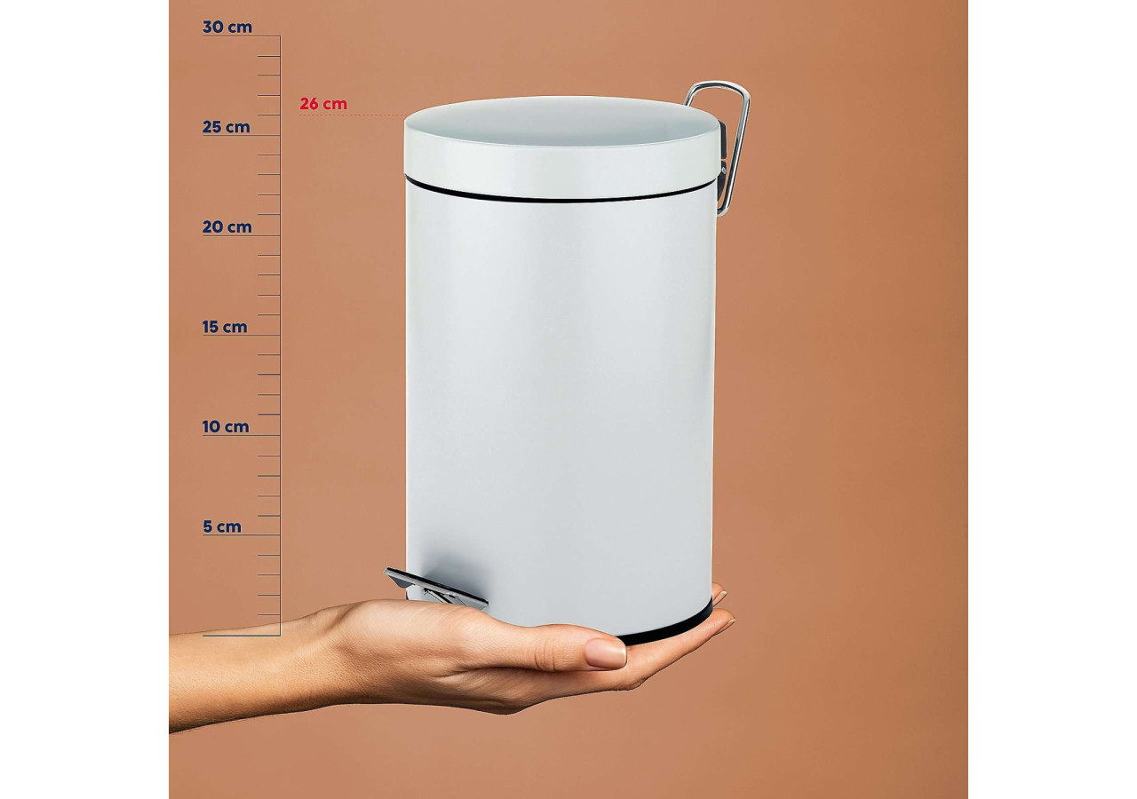 Poubelle Monaco avec Pédale - Capacité de 3 litres, design épuré - KE 181603 - Kela Badkamer