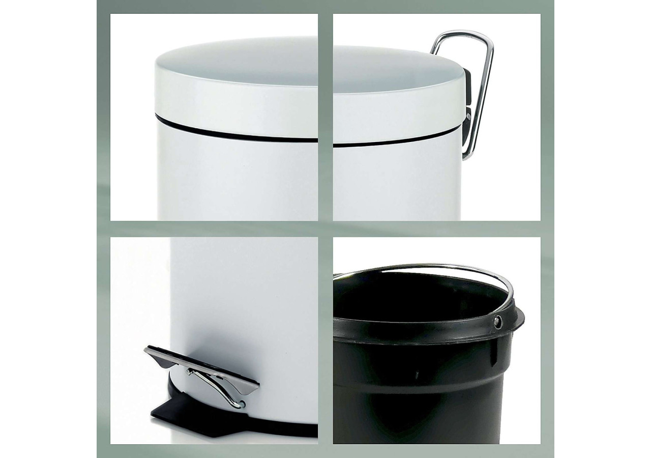 Poubelle Monaco avec Pédale - Capacité de 3 litres, design épuré - KE 181603 - Kela Badkamer
