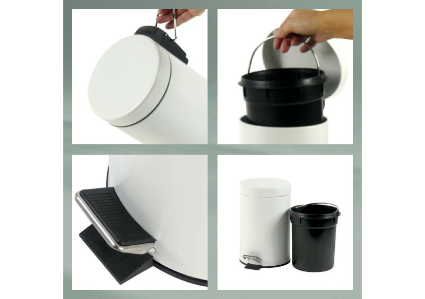 Poubelle Monaco avec Pédale - Capacité de 3 litres, design épuré - KE 181603 - Kela Badkamer Poubelle Monaco avec Pédale - Capacité de 3 litres, design épuré - KE 181603 - Kela Badkamer