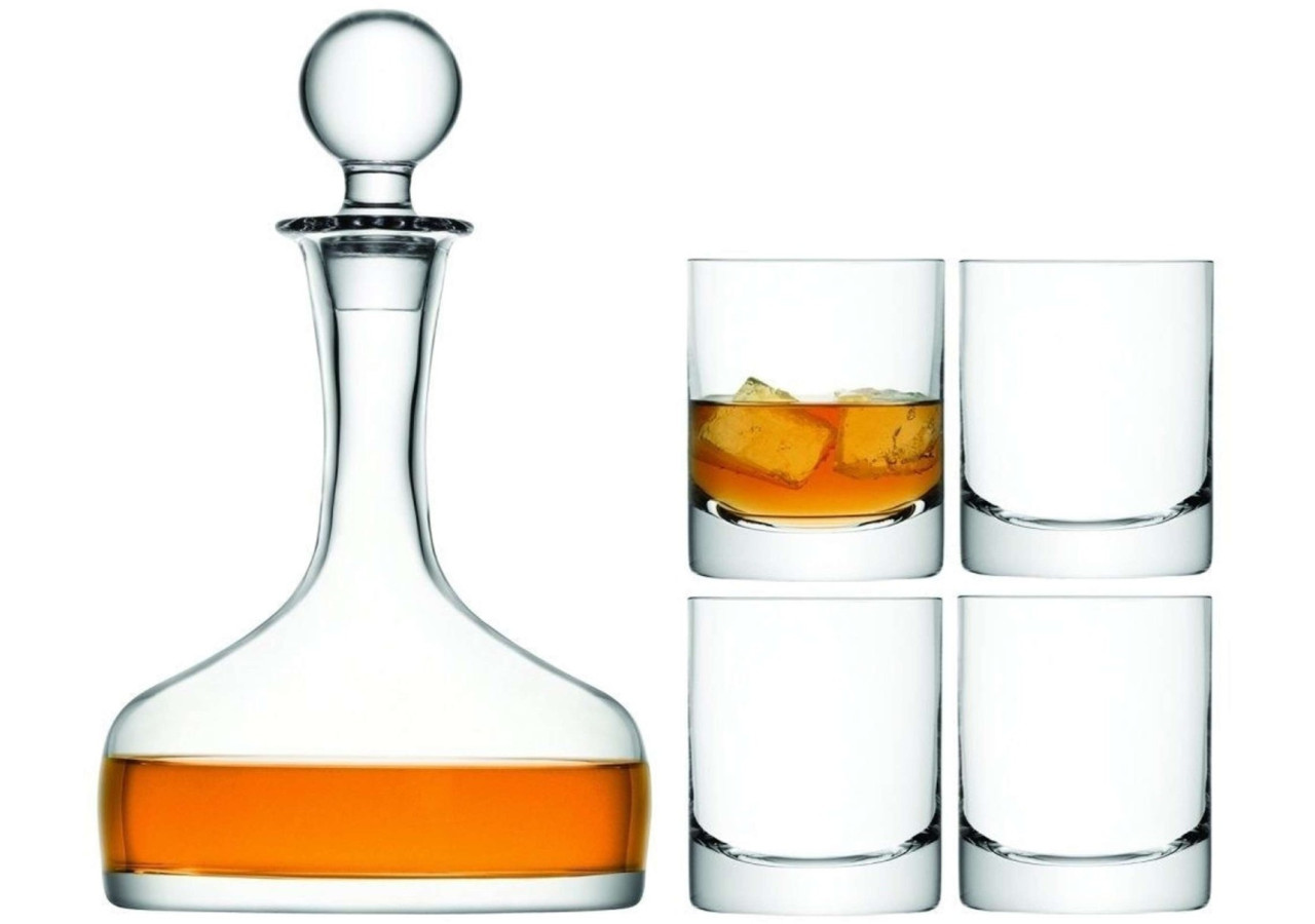 Carafe Bar 1,6 L avec 4 Verres à Whisky 250 ml - Élégance pour vos soirées - LS 509520 - L.S.A.