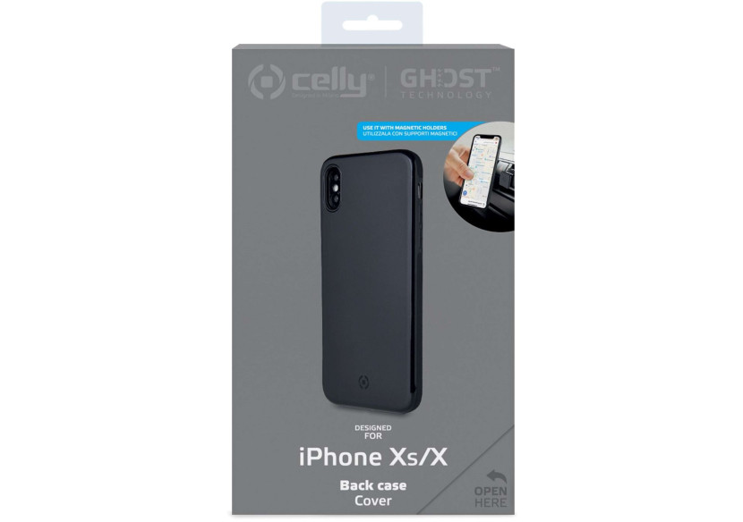 Coque GhostSkin avec Magnet pour iPhone X/XS - Protection élégante - CE 740841 - Celly