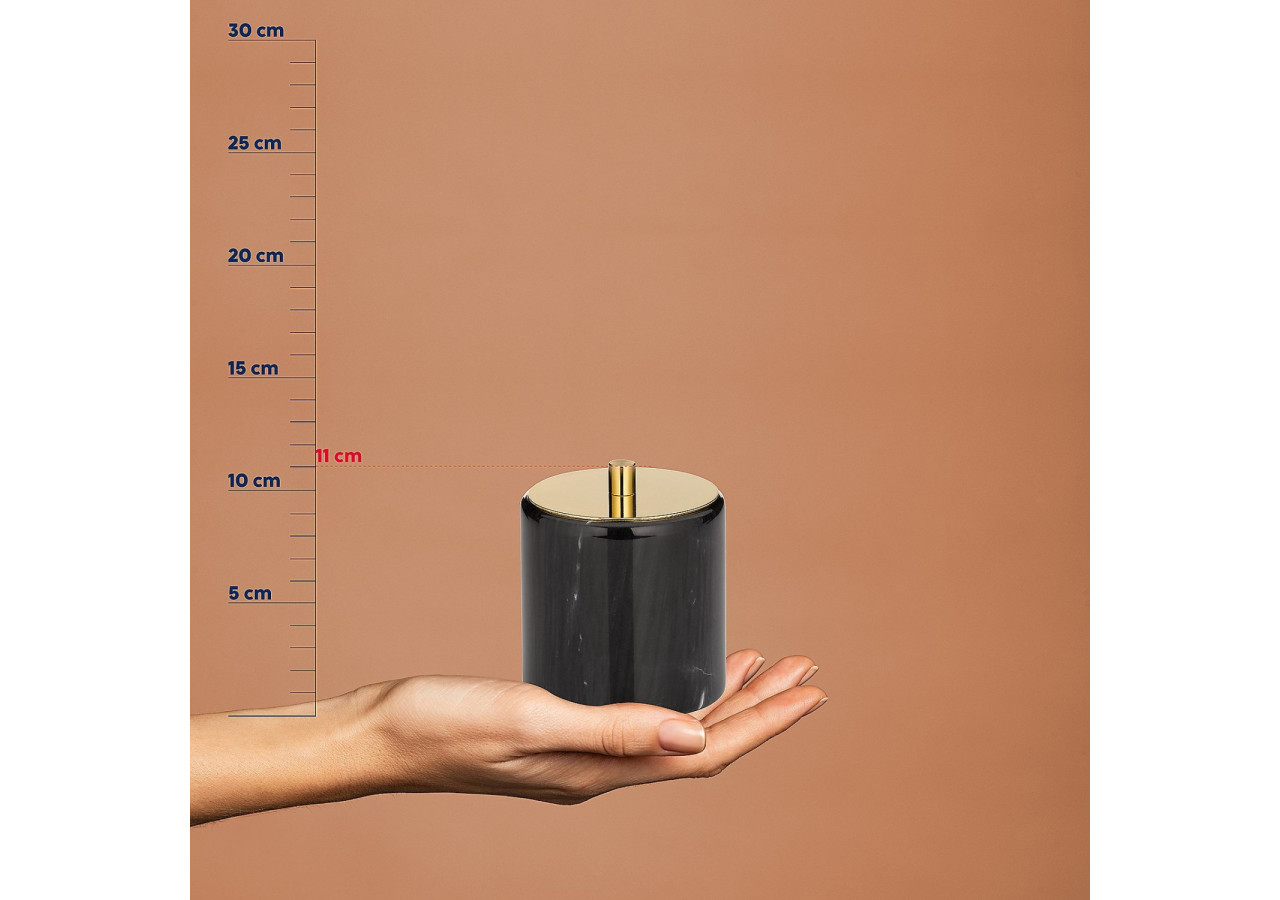 Distributeur de Cotons Kela - Marbre noir et doré - KE 200151 - Kela Badkamer