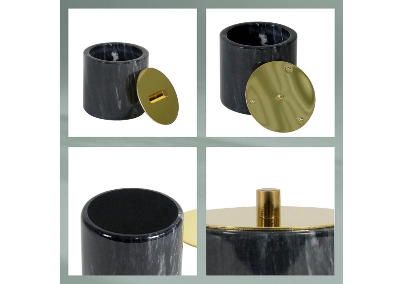 Distributeur de Cotons Kela - Marbre noir et doré - KE 200151 - Kela Badkamer Distributeur de Cotons Kela - Marbre noir et doré - KE 200151 - Kela Badkamer