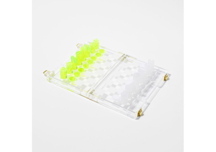 Jeu d'Échecs et de Dames de Voyage en Lucite - Pratique et Élégant - SU 053928 - Sunnylife