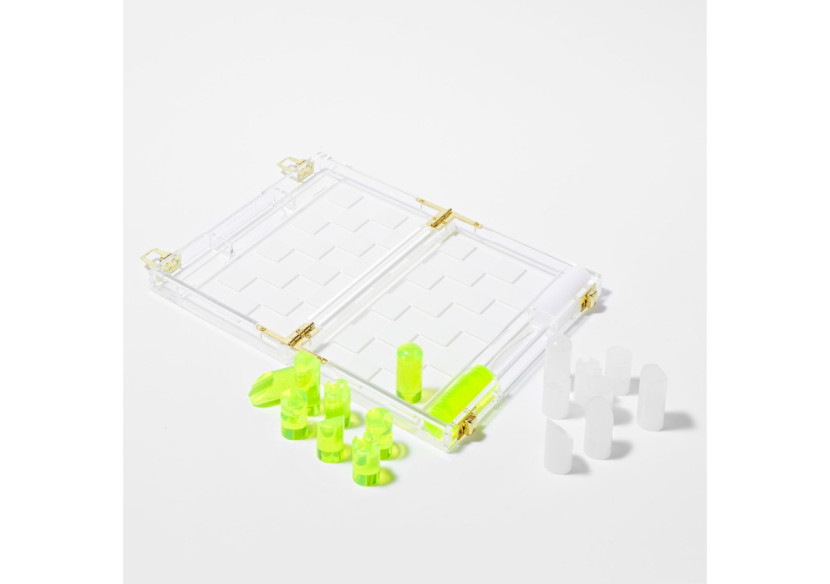 Jeu d'Échecs et de Dames de Voyage en Lucite - Pratique et Élégant - SU 053928 - Sunnylife