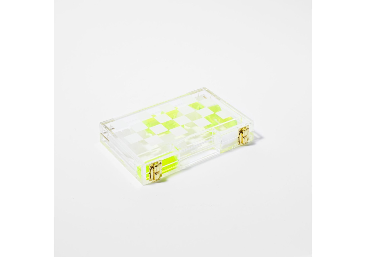 Jeu d'Échecs et de Dames de Voyage en Lucite - Pratique et Élégant - SU 053928 - Sunnylife