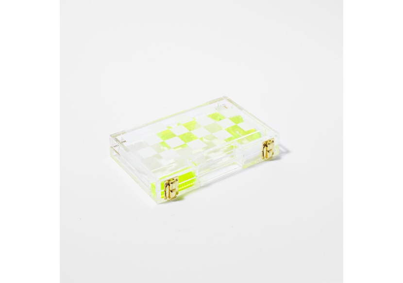 Jeu d'Échecs et de Dames de Voyage en Lucite - Pratique et Élégant - SU 053928 - Sunnylife