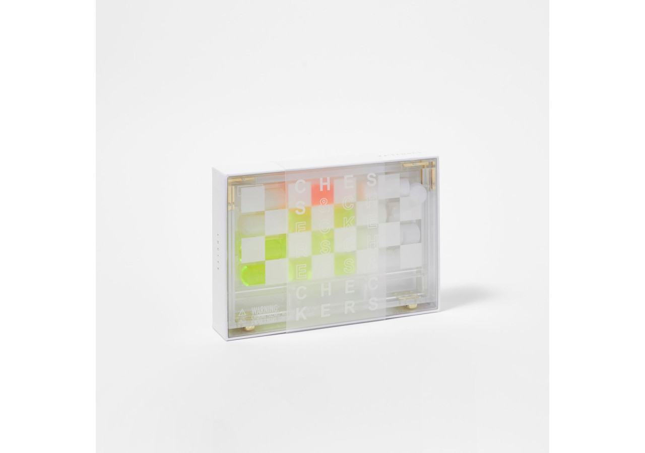 Jeu d'Échecs et de Dames de Voyage en Lucite - Pratique et Élégant - SU 053928 - Sunnylife