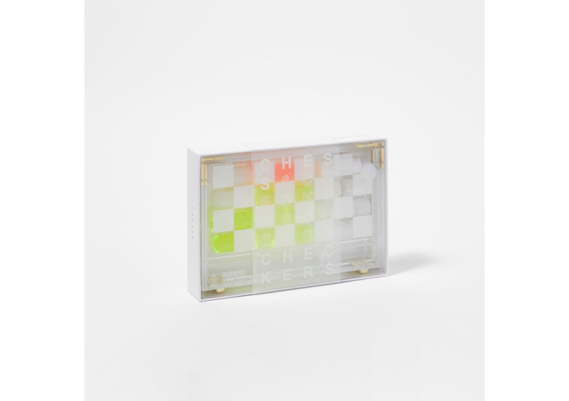 Jeu d'Échecs et de Dames de Voyage en Lucite - Pratique et Élégant - SU 053928 - Sunnylife