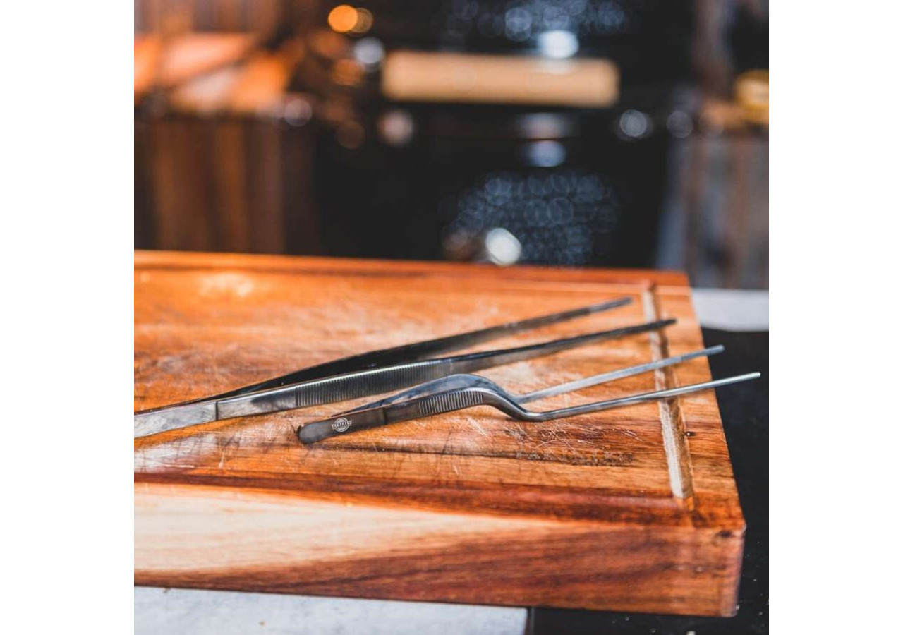 Pince à Griller Courbée - Accessoire BBQ en Inox - YA 490782 - Yakiniku