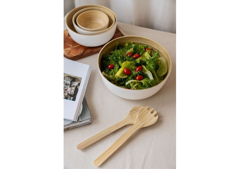 Couverts à salade Éco-Responsables - 28 cm en cire d'abeille et fibres de bambou - BW 743212 - Bee's Wax