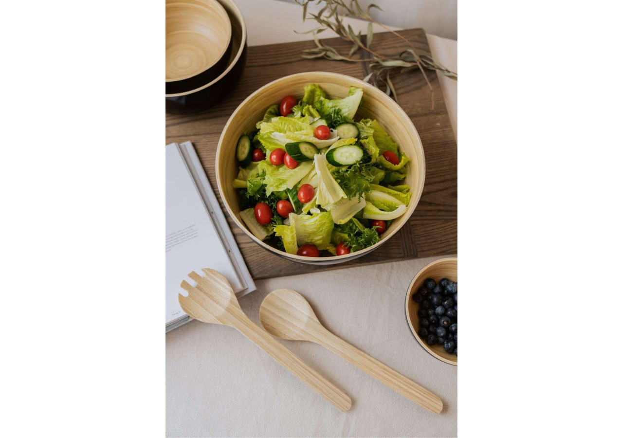 Couverts à salade Éco-Responsables - 28 cm en cire d'abeille et fibres de bambou - BW 743212 - Bee's Wax