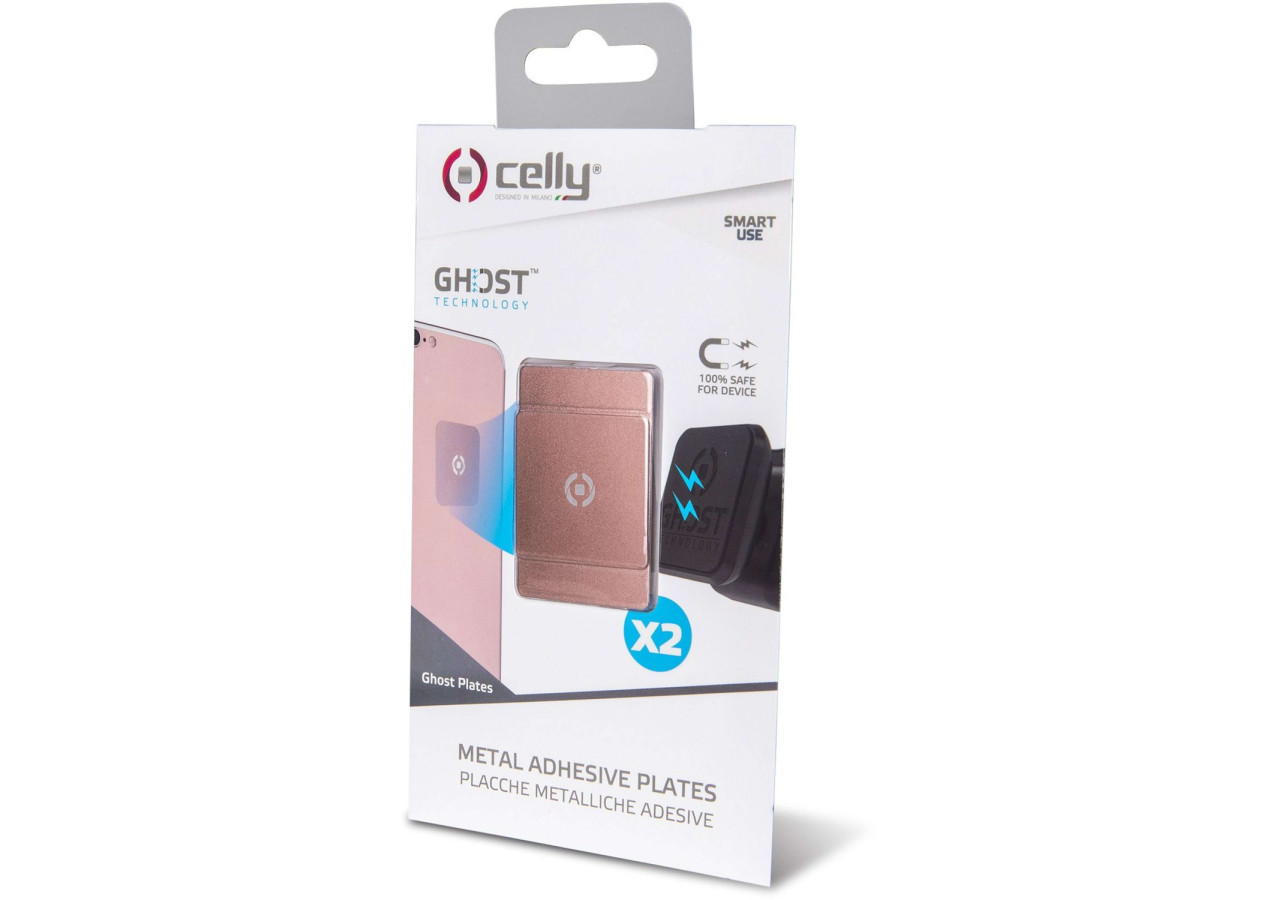 Set de 2 Plaques Magnétiques GhostPlate - Accessoire Pratique pour Smartphone - CE 732266 - Celly